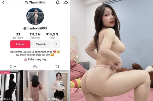 Tiktoker Tạ Thanh Nhi trắng trẻo mông bự thích kiểu doggy